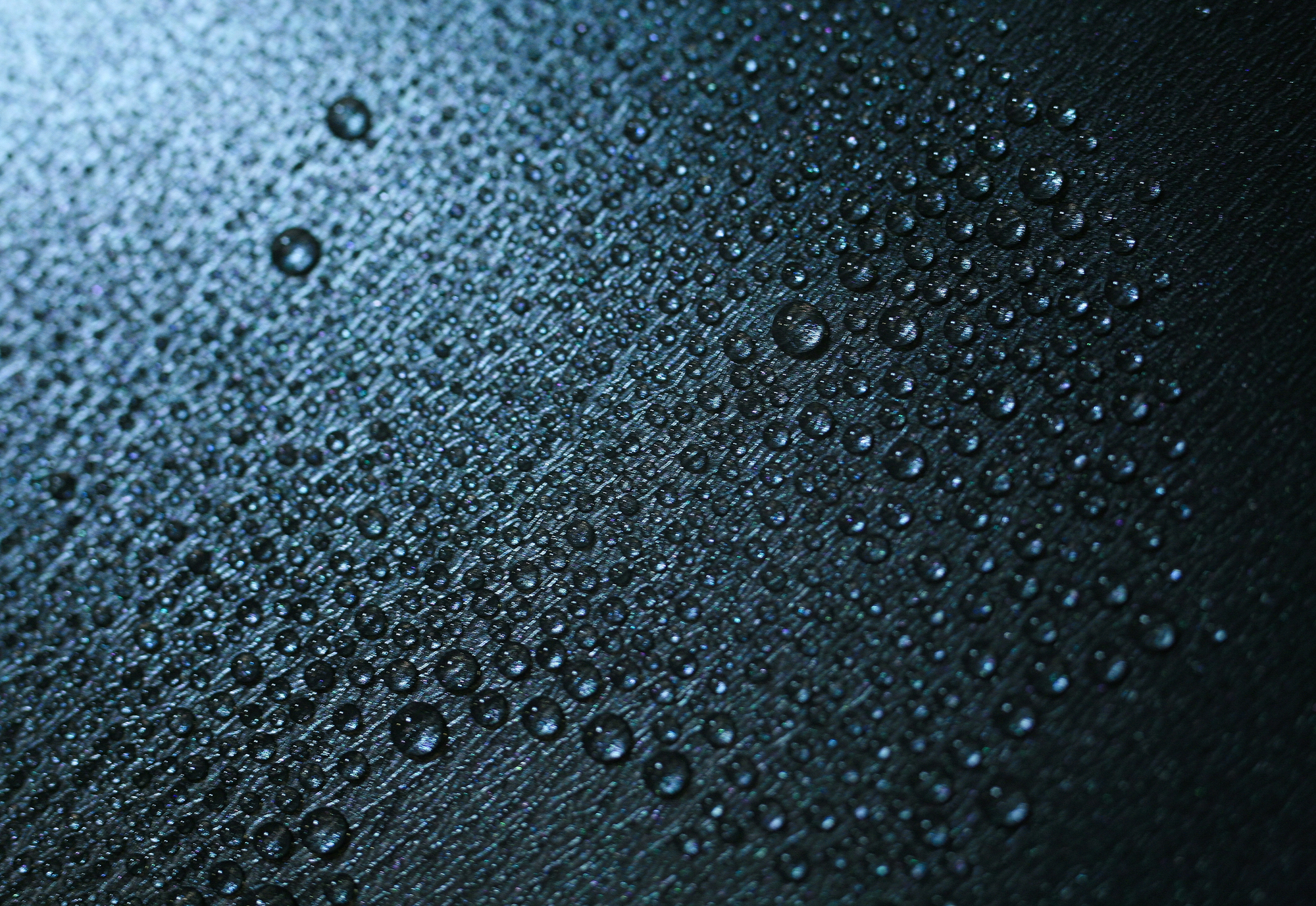 Cool blue condensation droplet texture — closing call to action before the footer